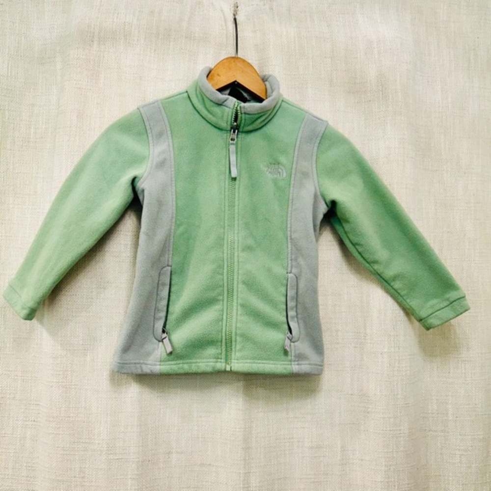 The North Face Jacket Girls XS Green Fleece Sweater Outdoors Hiking Casual Youth